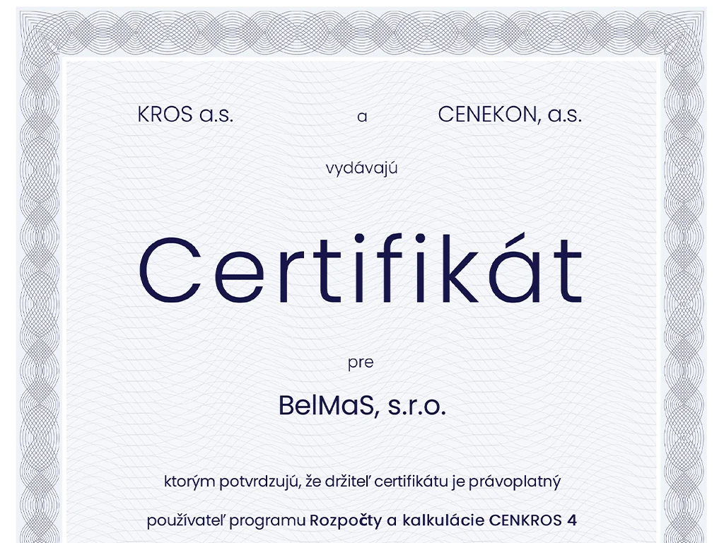 Certifikáty BelMaS